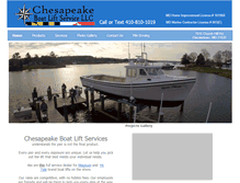 Tablet Screenshot of chesapeakeboatlifts.com